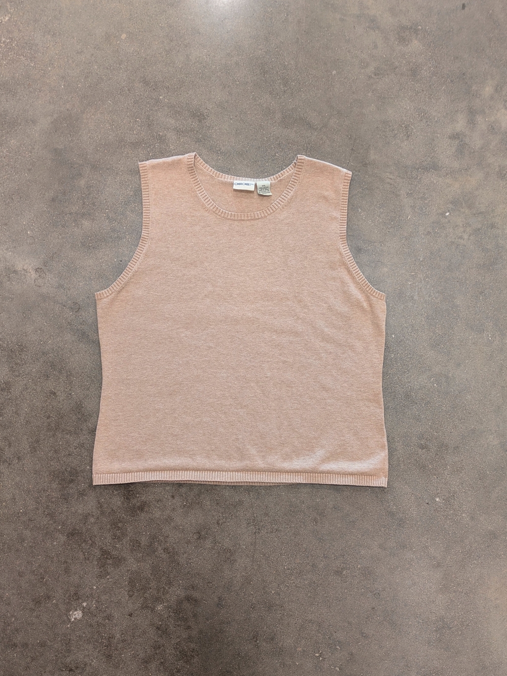 Cherokee Vintage Sleeveless Knit Tank Top in Khaki